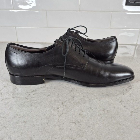 HUGO BOSS Size 11 Leather Derby Oxford Shoes Black 50190694‎ main image 6
